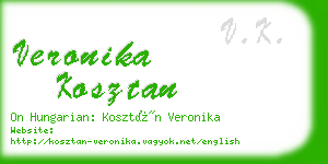 veronika kosztan business card